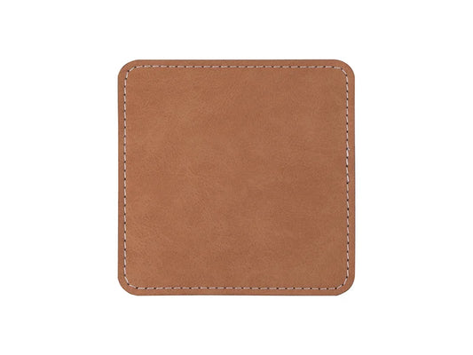 Sublimation PU Leather Square Mug Coaster (Brown, 10*10cm)