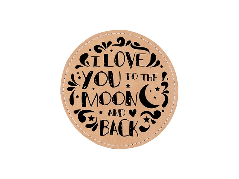 Sublimation PU Leather Round Mug Coaster (Brown, 9.5cm)