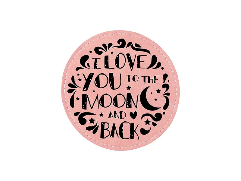 Sublimation PU Leather Round Mug Coaster (Pink, 9.5cm)