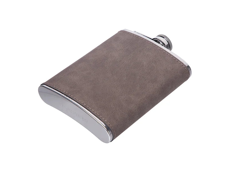 Sublimation 8oz/240ml Stainless Steel Flask with PU Cover (Dark Gray)