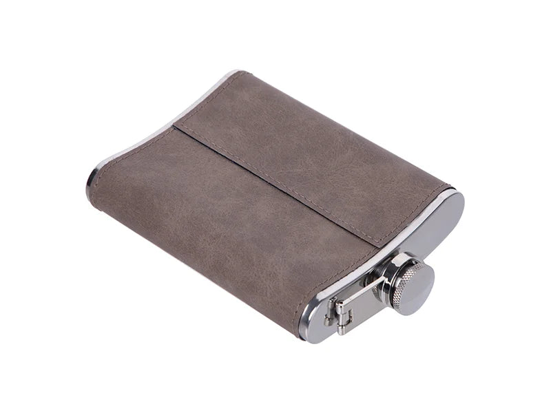 Sublimation 8oz/240ml Stainless Steel Flask with PU Cover (Dark Gray)