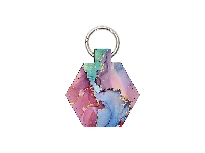 Sublimation Blanks PU Handbag Magnetic Hat Clip(6.7*9.3cm,hexagon)
