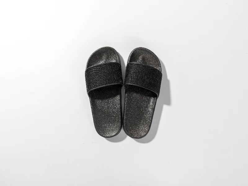 Adult Slippers w/ Sublimation PU Leather ( Black Sole)