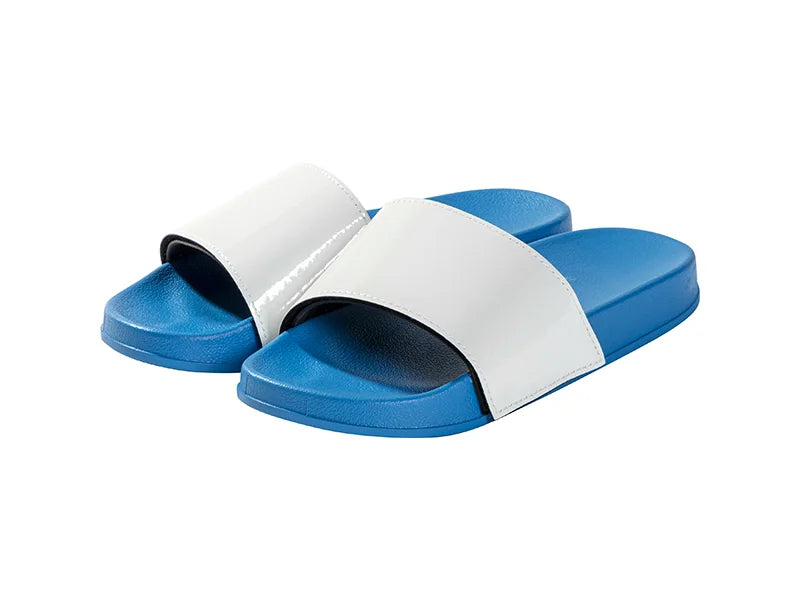 Adult Slippers w/ Sublimation PU Leather ( Blue Sole)