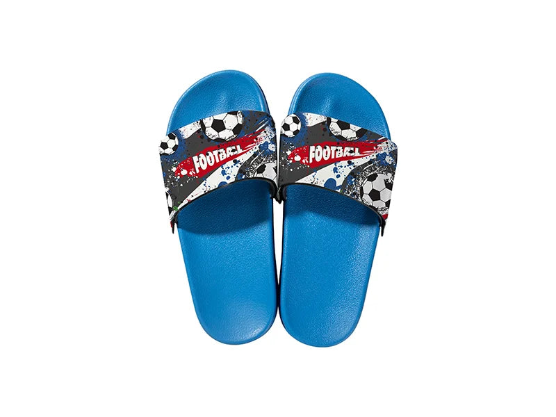 Adult Slippers w/ Sublimation PU Leather ( Blue Sole)