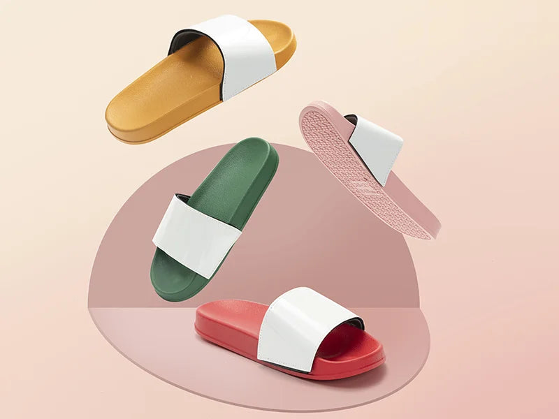 Adult Slippers w/ Sublimation PU Leather ( Green Sole)