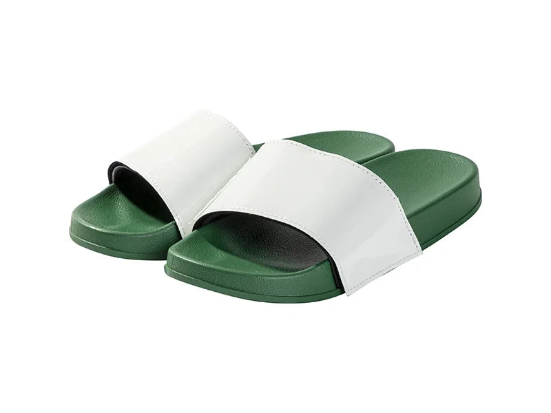 Adult Slippers w/ Sublimation PU Leather ( Green Sole)