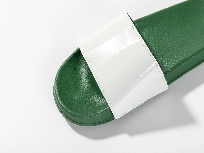 Adult Slippers w/ Sublimation PU Leather ( Green Sole)