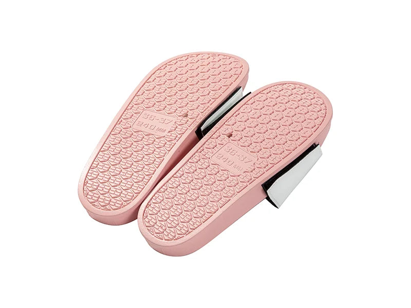 Adult Slippers w/ Sublimation PU Leather (Pink Sole)