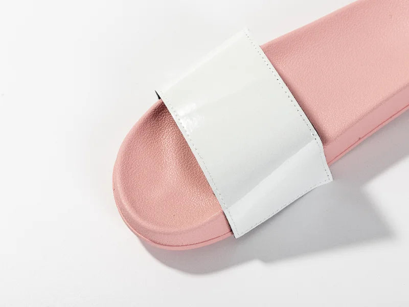 Adult Slippers w/ Sublimation PU Leather (Pink Sole)