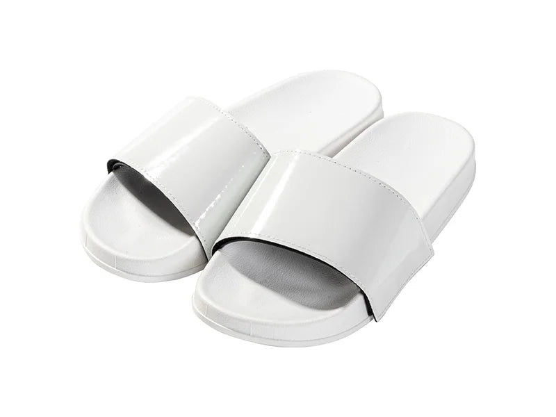 Adult Slippers w/ Sublimation PU Leather ( White Sole)
