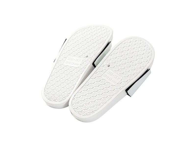 Adult Slippers w/ Sublimation PU Leather ( White Sole)