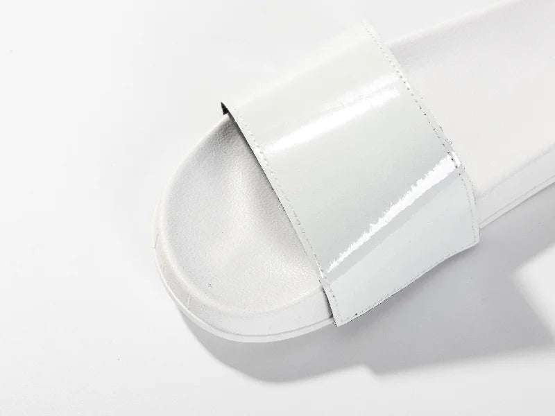 Adult Slippers w/ Sublimation PU Leather ( White Sole)