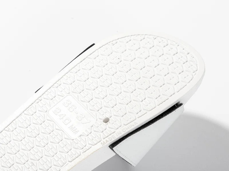 Adult Slippers w/ Sublimation PU Leather ( White Sole)