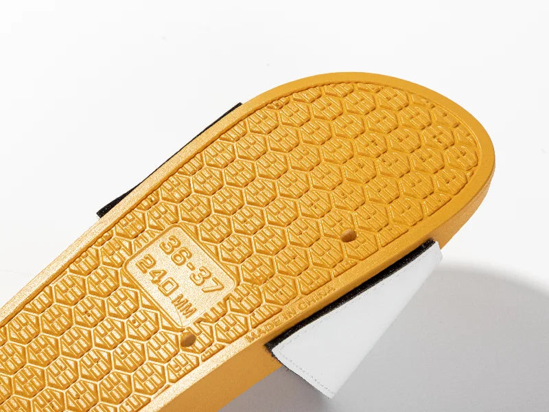 Adult Slippers w/ Sublimation PU Leather (Yellow Sole)