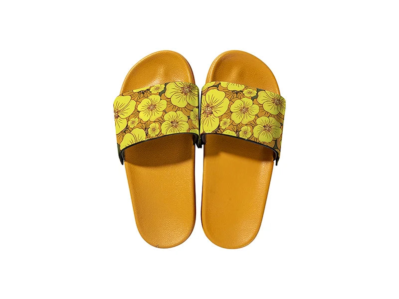 Adult Slippers w/ Sublimation PU Leather (Yellow Sole)