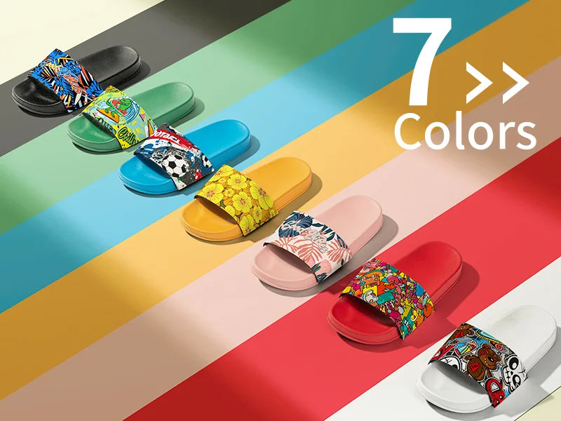 Adult Slippers w/ Sublimation PU Leather ( White Sole)