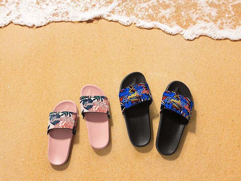 Adult Slippers w/ Sublimation PU Leather (Pink Sole)