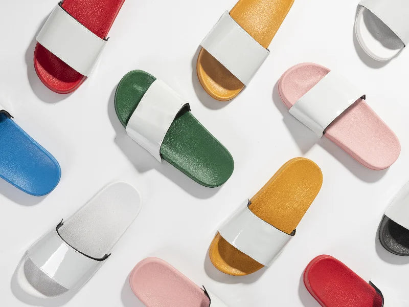 Adult Slippers w/ Sublimation PU Leather ( Blue Sole)