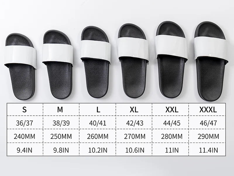Adult Slippers w/ Sublimation PU Leather ( White Sole)