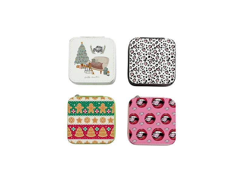 Sublimation Blanks PU Jewelry Box w/insert (10*10*5cm,White)