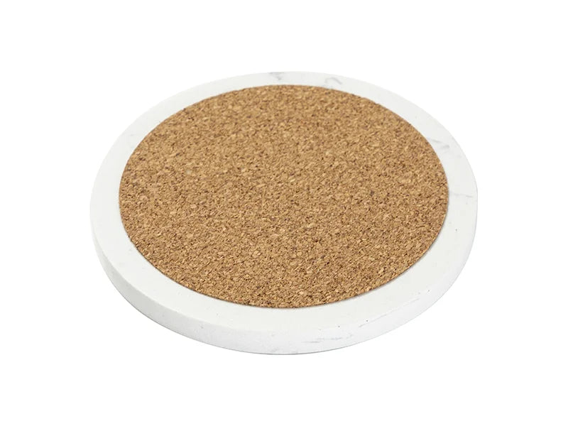 Sublimation Round Marble Texture Coaster w/ Cork (φ10cm/ 3.94inch)