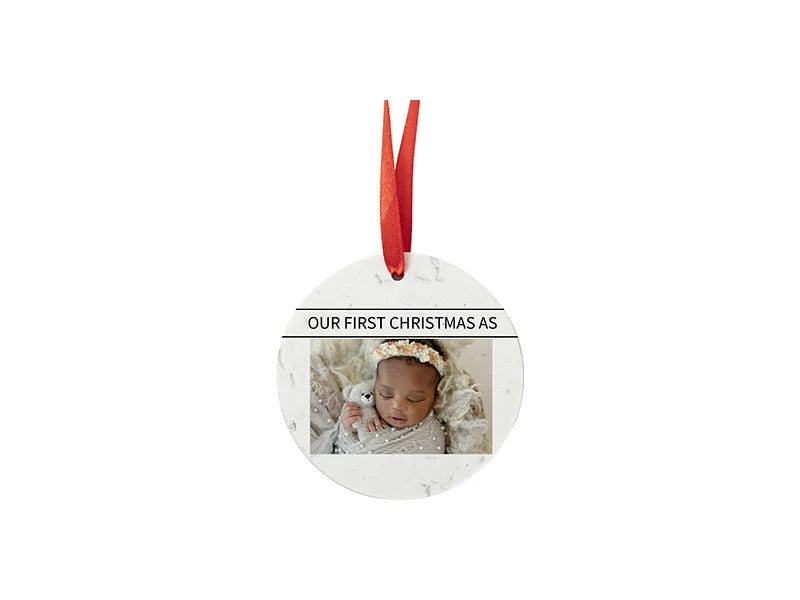 Sublimation Round Marble Texture Ornament (7.6/ 3inch)
