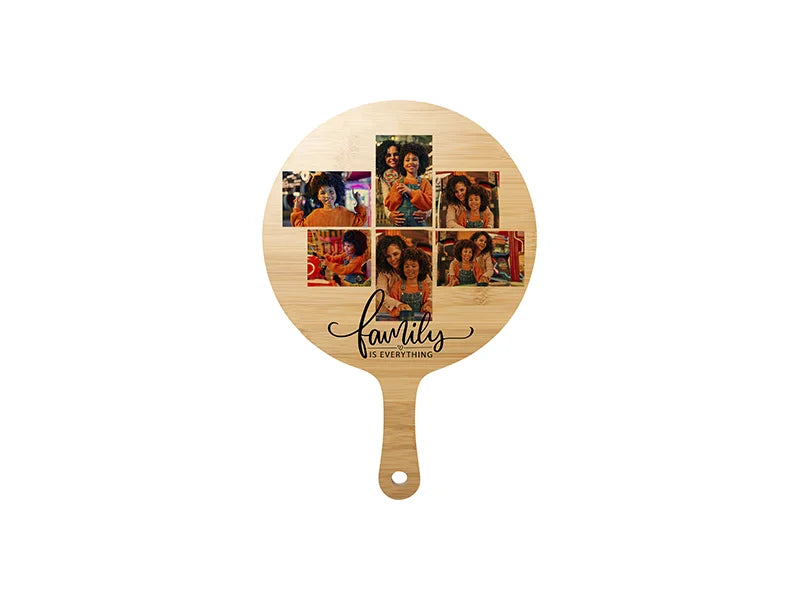 Sublimation Blank Round Bamboo Cutting Board with Handle