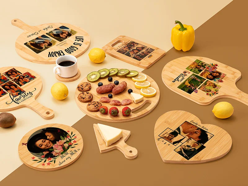 Sublimation Blank Round Bamboo Pizza Board with Hole