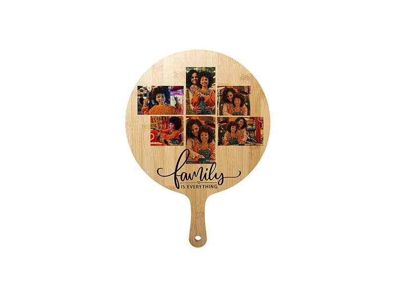 Sublimation Blank Round Bamboo Cutting Board with Handle