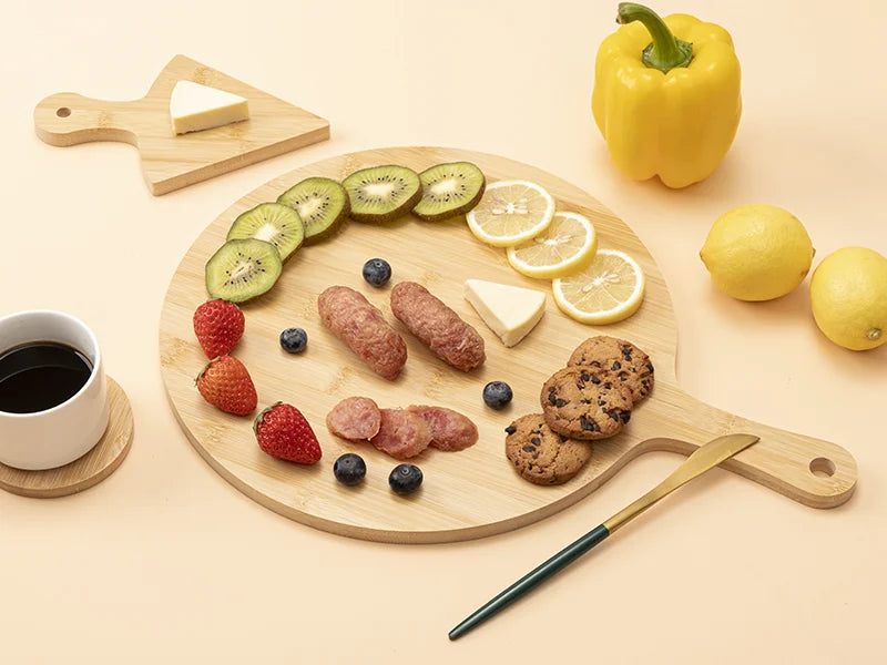 Sublimation Blank Round Bamboo Cutting Board with Handle