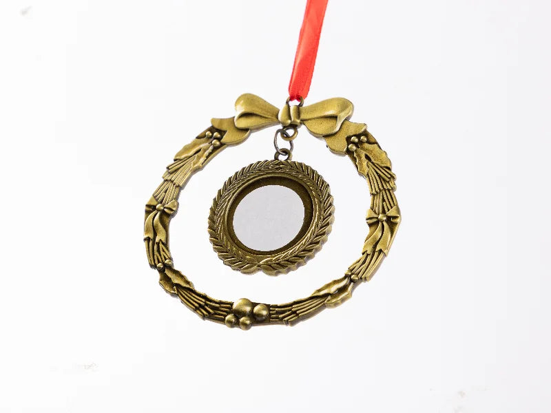 Round Sublimation Blank Wreath Metal Ornament