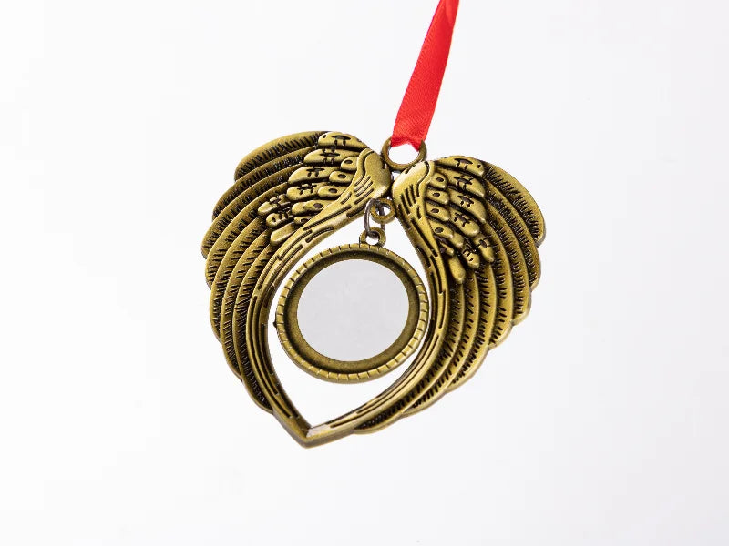 Sublimation Blank Angel Wings Metal Ornament