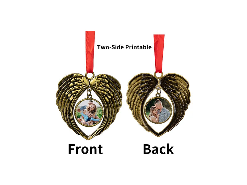 Sublimation Blank Angel Wings Metal Ornament