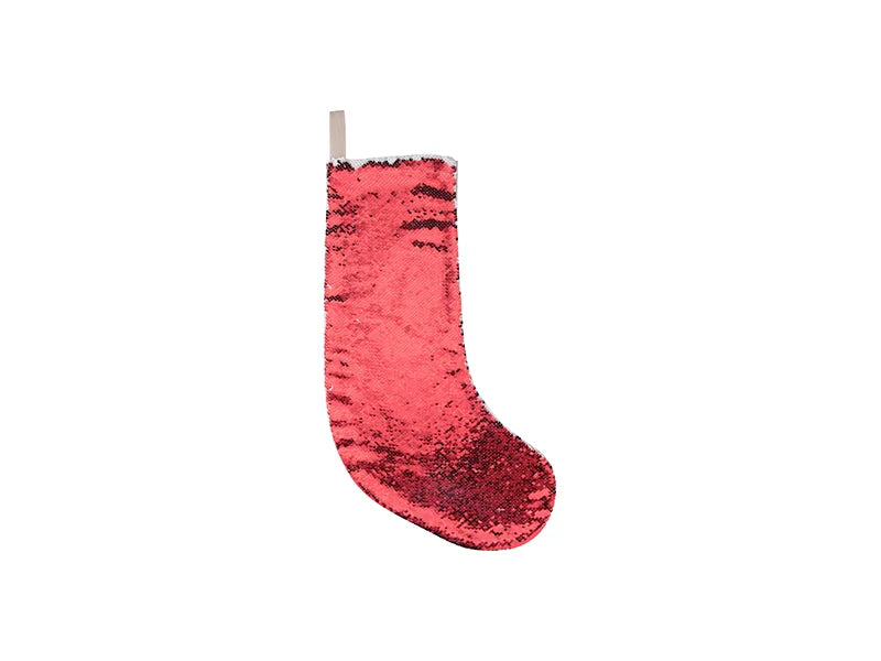 Sublimation Sequin Christmas Stocking (Red/White)