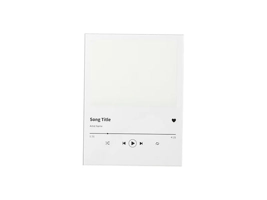 Sublimation Blanks Retangular Glass Photo Frame w/ White Patch (Music, 15*20cm)