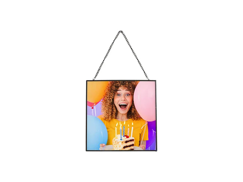 Sublimation Glass Hanging Frame w/ Chain (Square, 20*20cm/8in.x8in.)