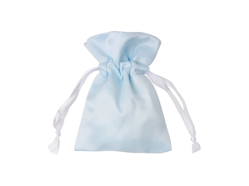Sublimation Light Blue Satin Drawstring Bag(9*14cm)