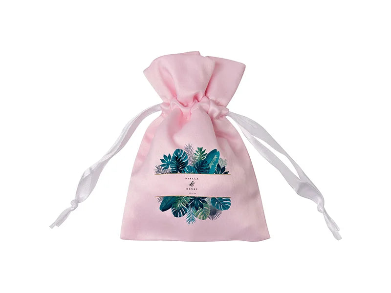 Sublimation Pink Satin Drawstring Bag(9*14cm)