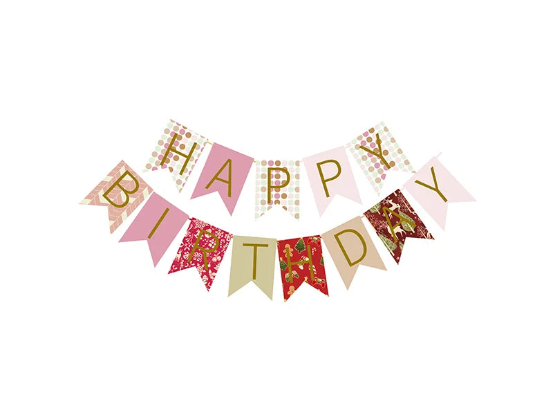 Sublimation Flower Flag PET Holiday Banner 10PCS  w/ 5m Golden Ribbon(12*17cm)