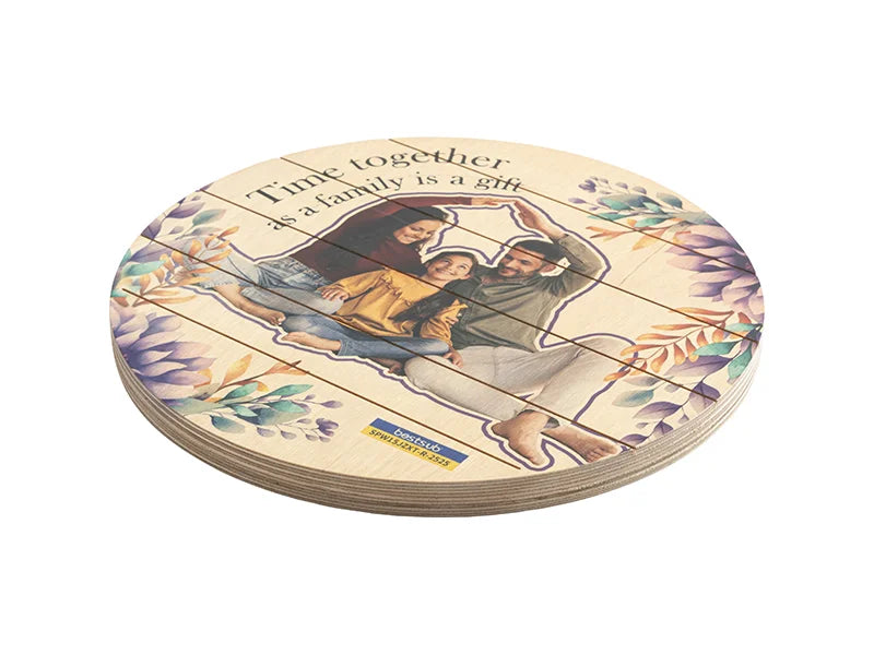 Sublimation Blanks Round Plywood Sign w/ Stripes (φ25.4*1.5cm)