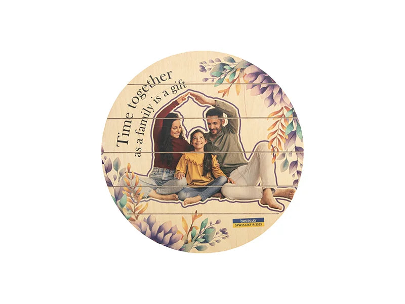 Sublimation Blanks Round Plywood Sign w/ Stripes (φ25.4*1.5cm)