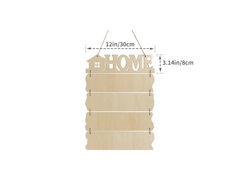 Sublimation Blanks 5 Pieces Plywood HOME Hanging Wall Signs (Rectangle)