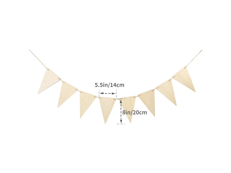 Sublimation Blanks 8pcs Triangle Plywood Holiday Banner (14*20cm)