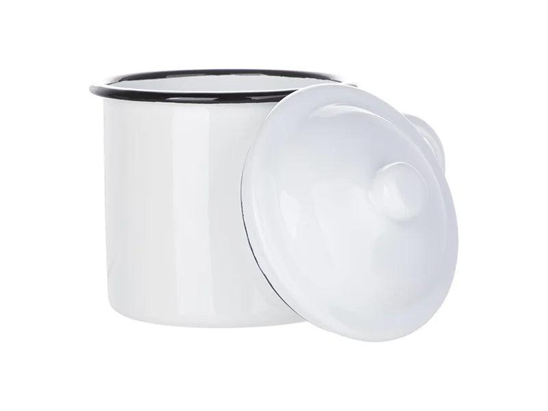 Sublimation 23oz/700ml Enamel Mug w/ Lid (Black)