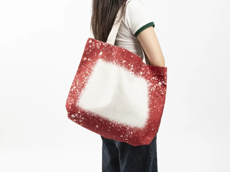 Sublimation Blanks Bleached Starry Linen Tote Bag