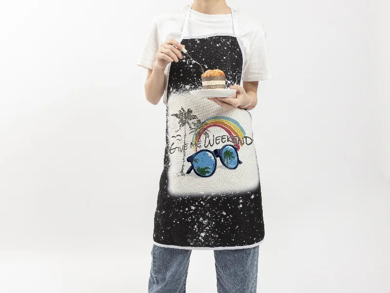Sublimation Blanks Bleached Starry Linen Apron