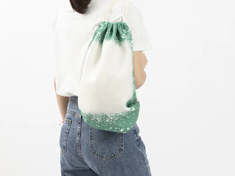 Sublimation Blanks Bleached Starry Linen Drawstring Bag