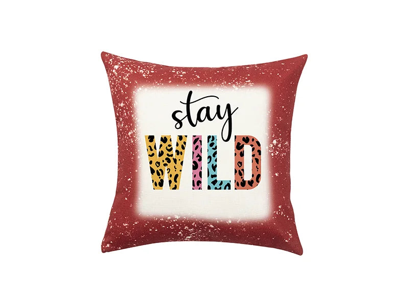 Sublimation Blanks Bleached Starry Linen Pillow Cover