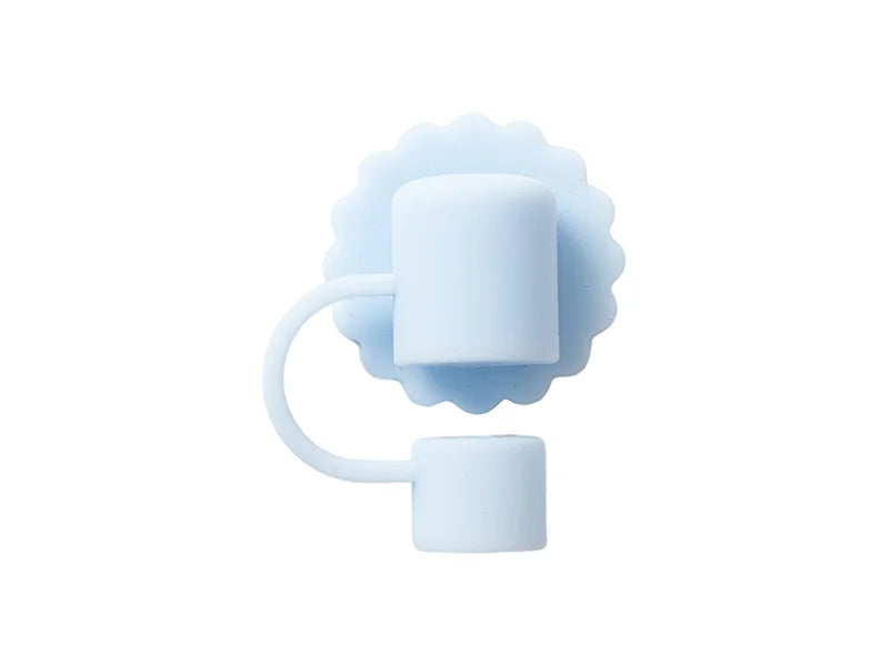 Silicone Straw Cover w/ Insert(Blue,Sunflower shape)